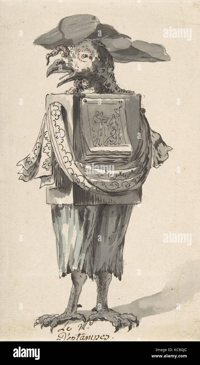 La caricatura di un Printseller, Jean Charles Delafosse Foto Stock