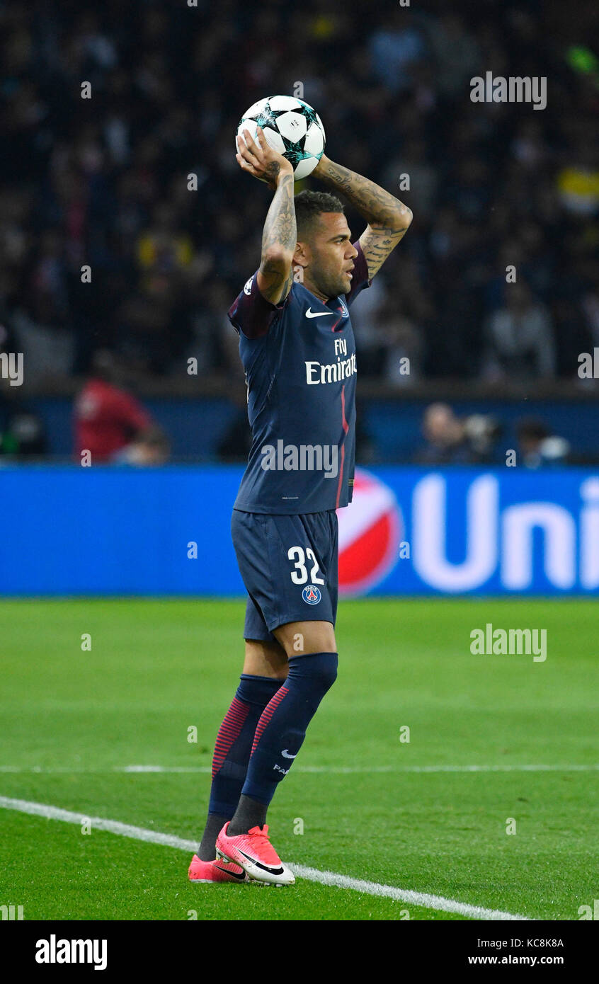 Parc des Princes, Parigi, Francia 27.9.2017, stagione UEFA Champions League 2017/18, gruppo fase giornata 2, paris saint-germain vs FC Bayern Monaco di Baviera (mÿnchen) 3:0 ---- dani alves (Parigi) Foto Stock