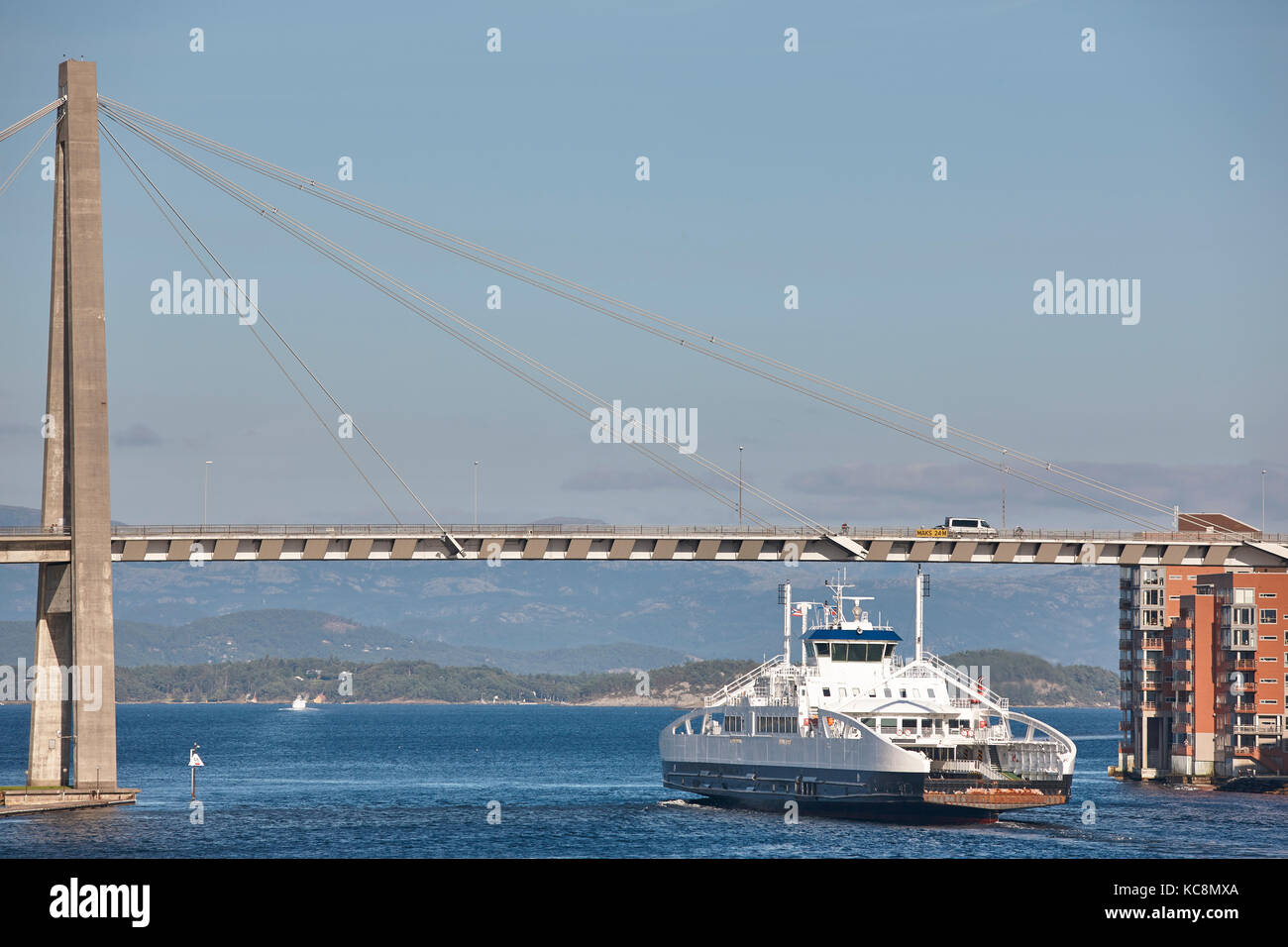 Traghetti norvegese a stavanger città porto. la Norvegia. sfondo di trasporto Foto Stock