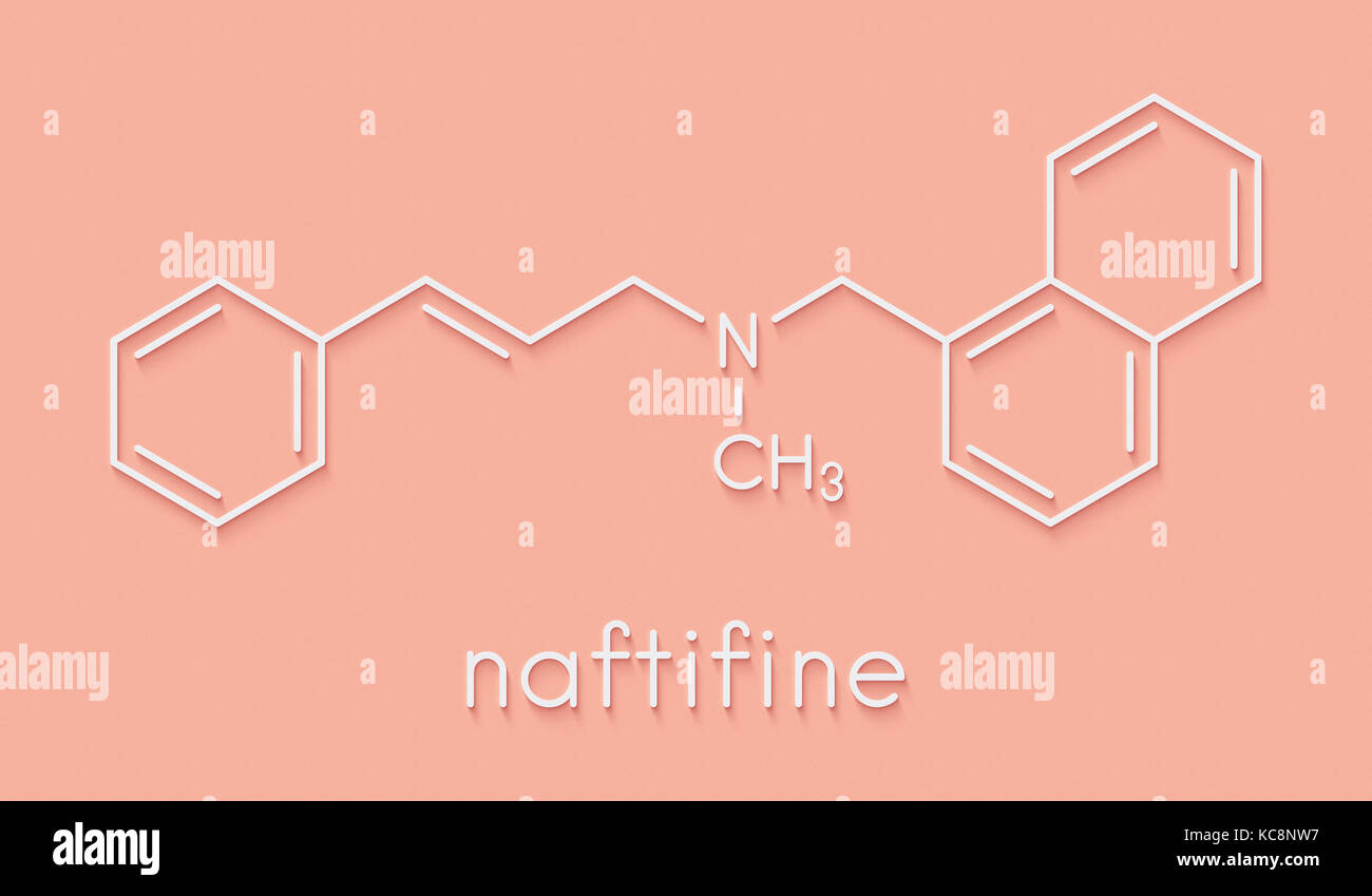 Naftifina farmaco antifungino molecola di formula scheletrico. Foto Stock