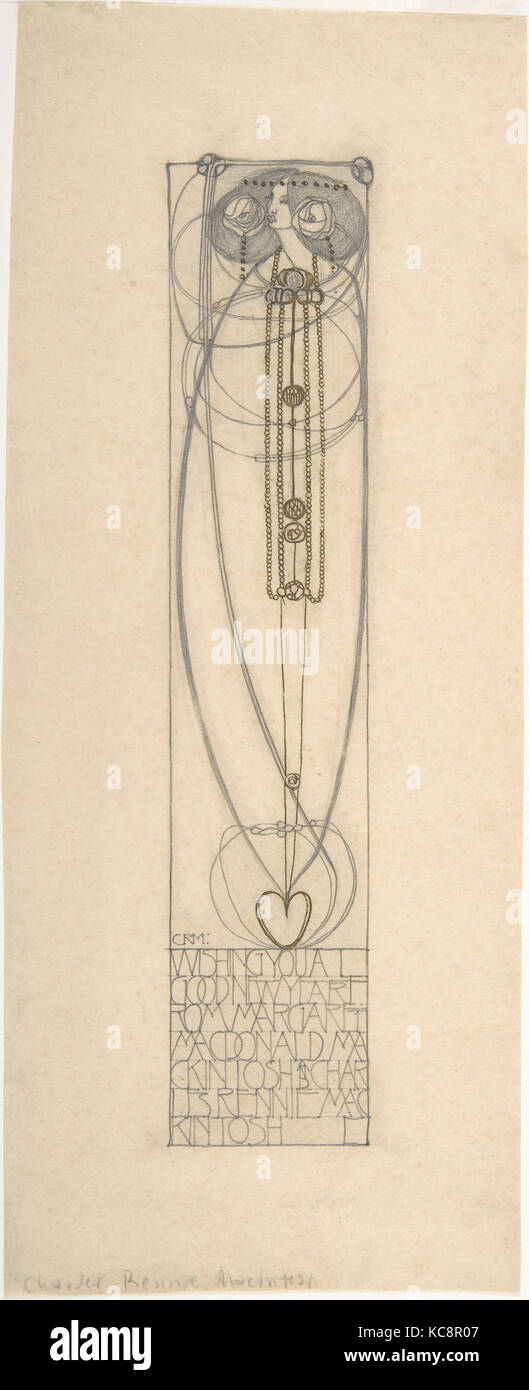 Disegno per un nuovo anno di carta, Charles Rennie Mackintosh, 1890-1928 Foto Stock