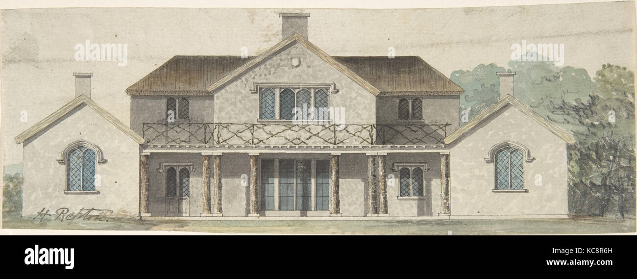 Design per un Ornée cottage in stile Tudoresque, Humphry Repton, fine del XVIII inizio del XIX secolo Foto Stock