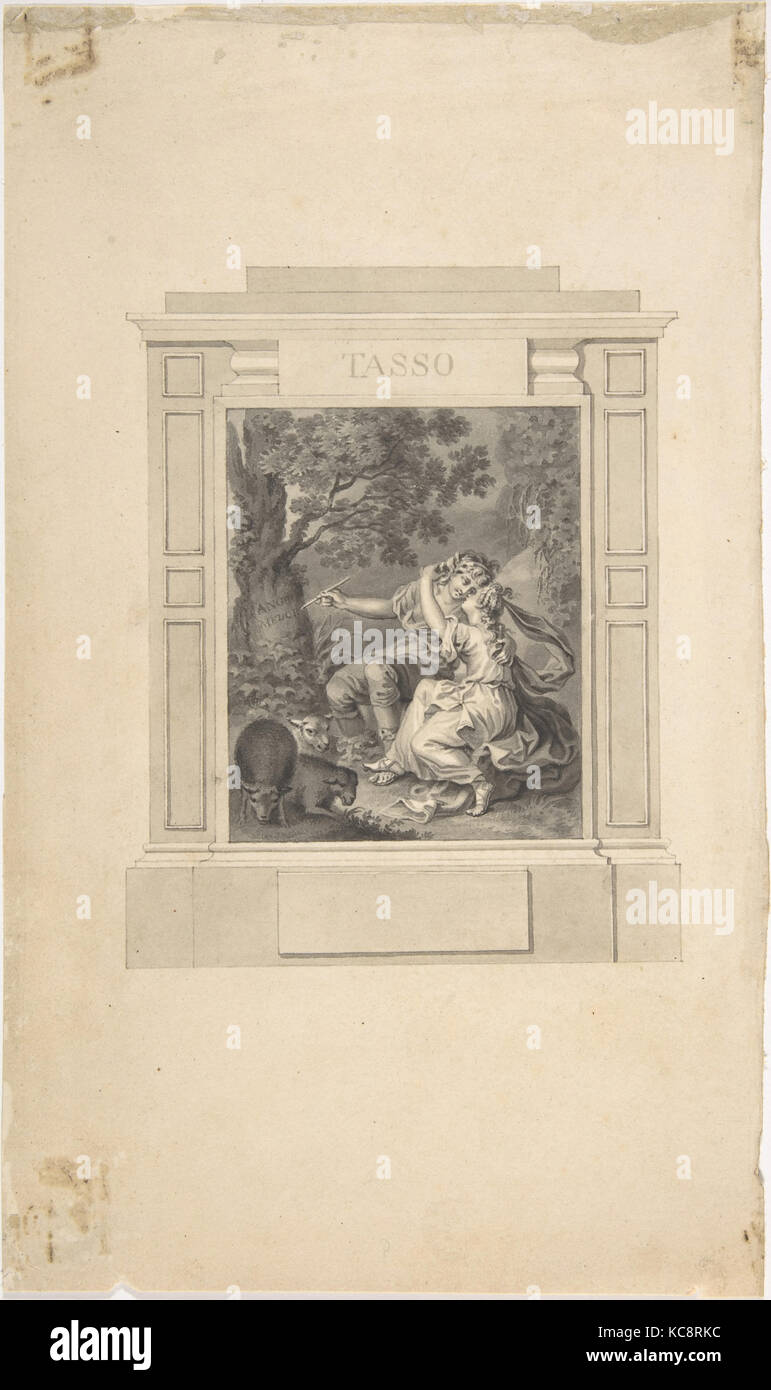 Fronticepiece per tasso di poesie, Richard Westall, fine 18th-metà del XIX secolo Foto Stock