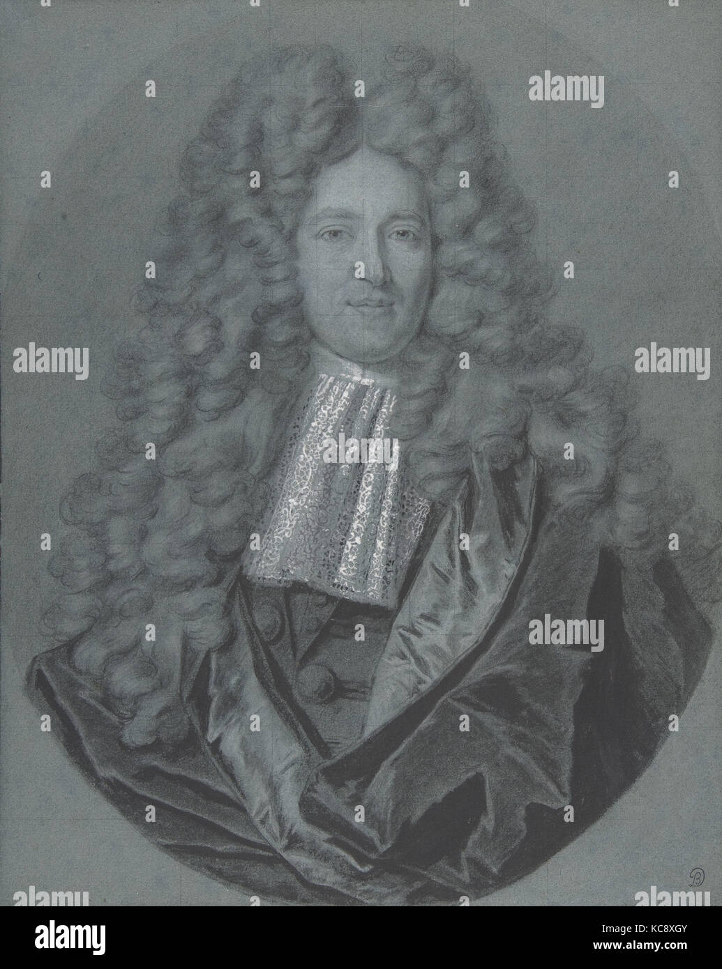 Busto di un gentiluomo in un campo ovale, Hyacinthe Rigaud Il duomo, n.d Foto Stock