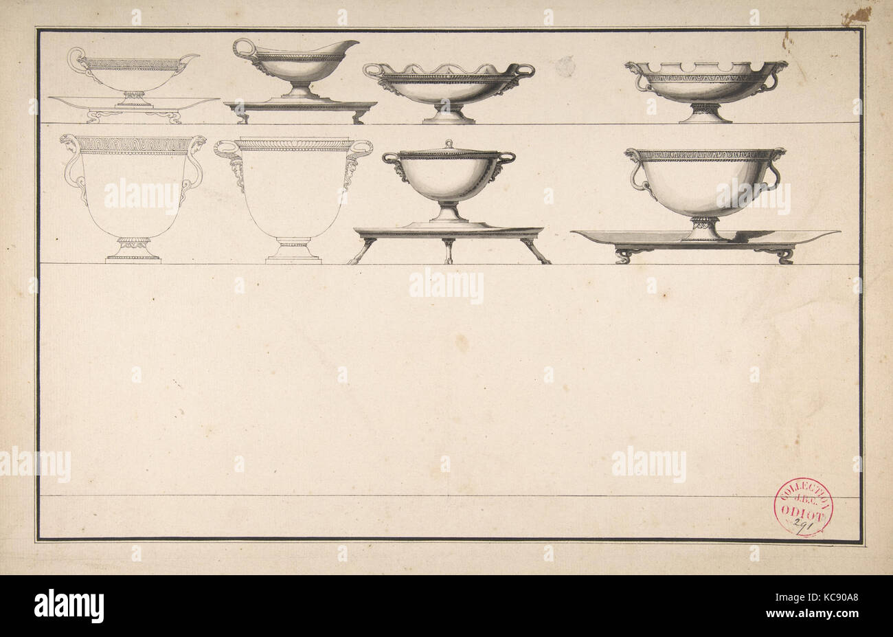 Studi di otto pezzi d'argento, Jean Guillaume Moitte, n.d Foto Stock