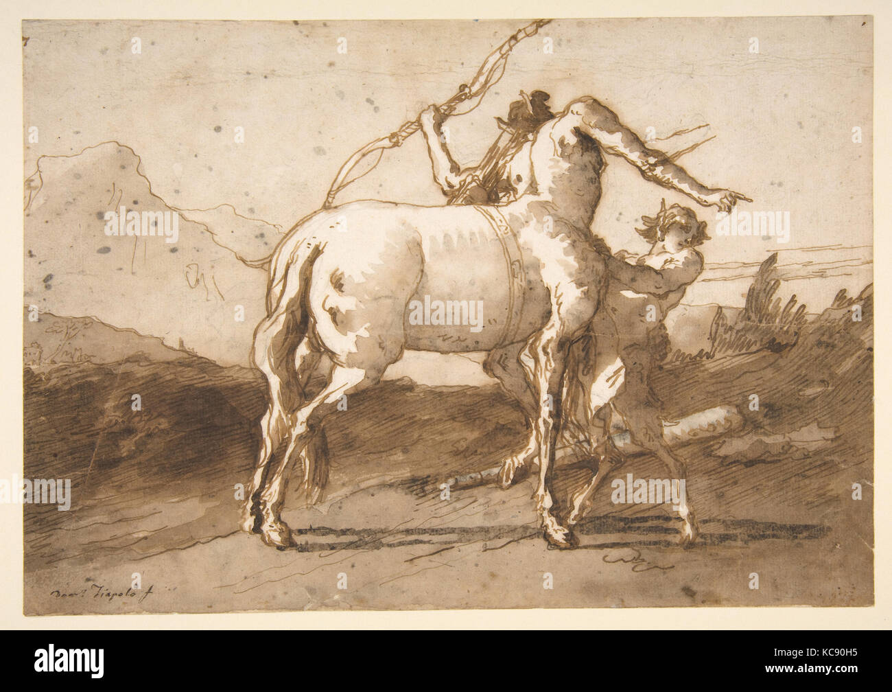 Un Centauro e un satiro, Giovanni Domenico Tiepolo, 1727-1804 Foto Stock