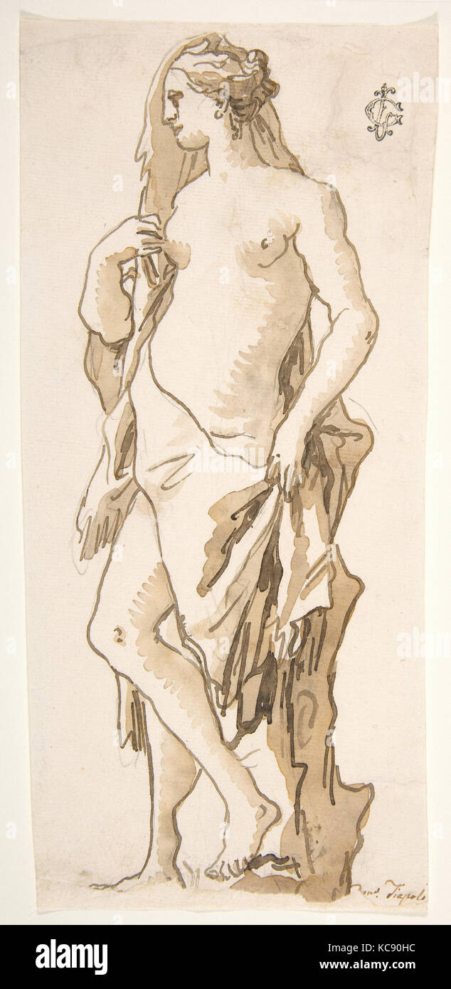 Lo studio di un giardino scultura: Iole, Giovanni Domenico Tiepolo, 1727-1804 Foto Stock