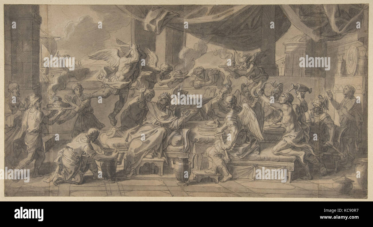 Il Harpies pilotato dalla tavola del re Phineus da Zetes e Calais, François Verdier, n.d Foto Stock