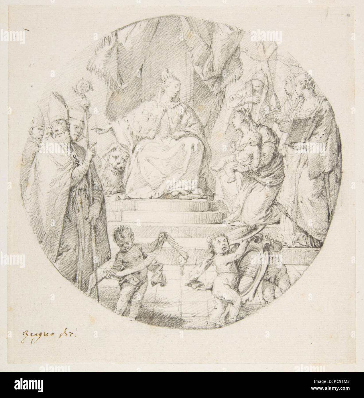 Nobiltà presentando un neonato a Venezia, Francesco Zugno, 1709-87 Foto Stock