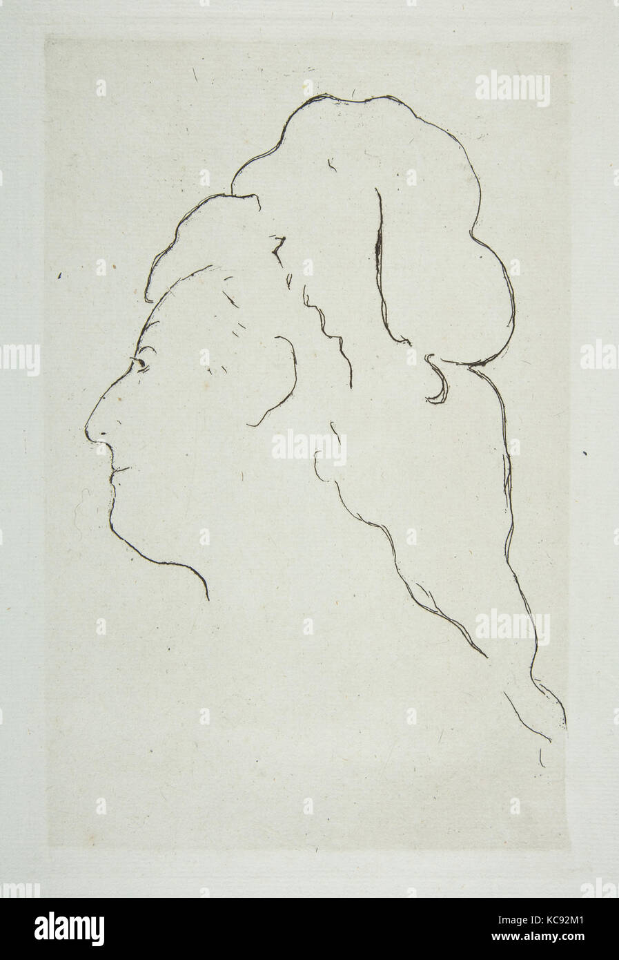 Profilo di Eva Gonzales ha girato a sinistra, Édouard Manet, ca. 1870 Foto Stock