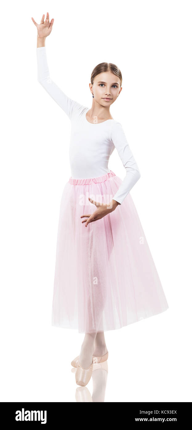 Adorabile ragazza giovane in rosa ballerina abito. Foto Stock