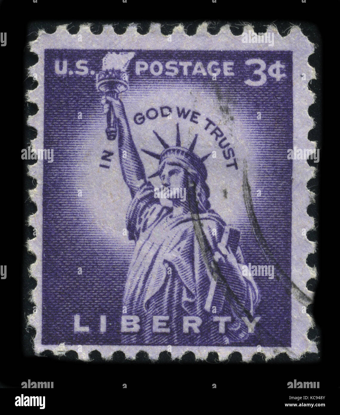 Stati Uniti - circa 1930: un timbro stampato negli Stati Uniti mostra immagine della dedicato alla libertà circa 1930. Foto Stock