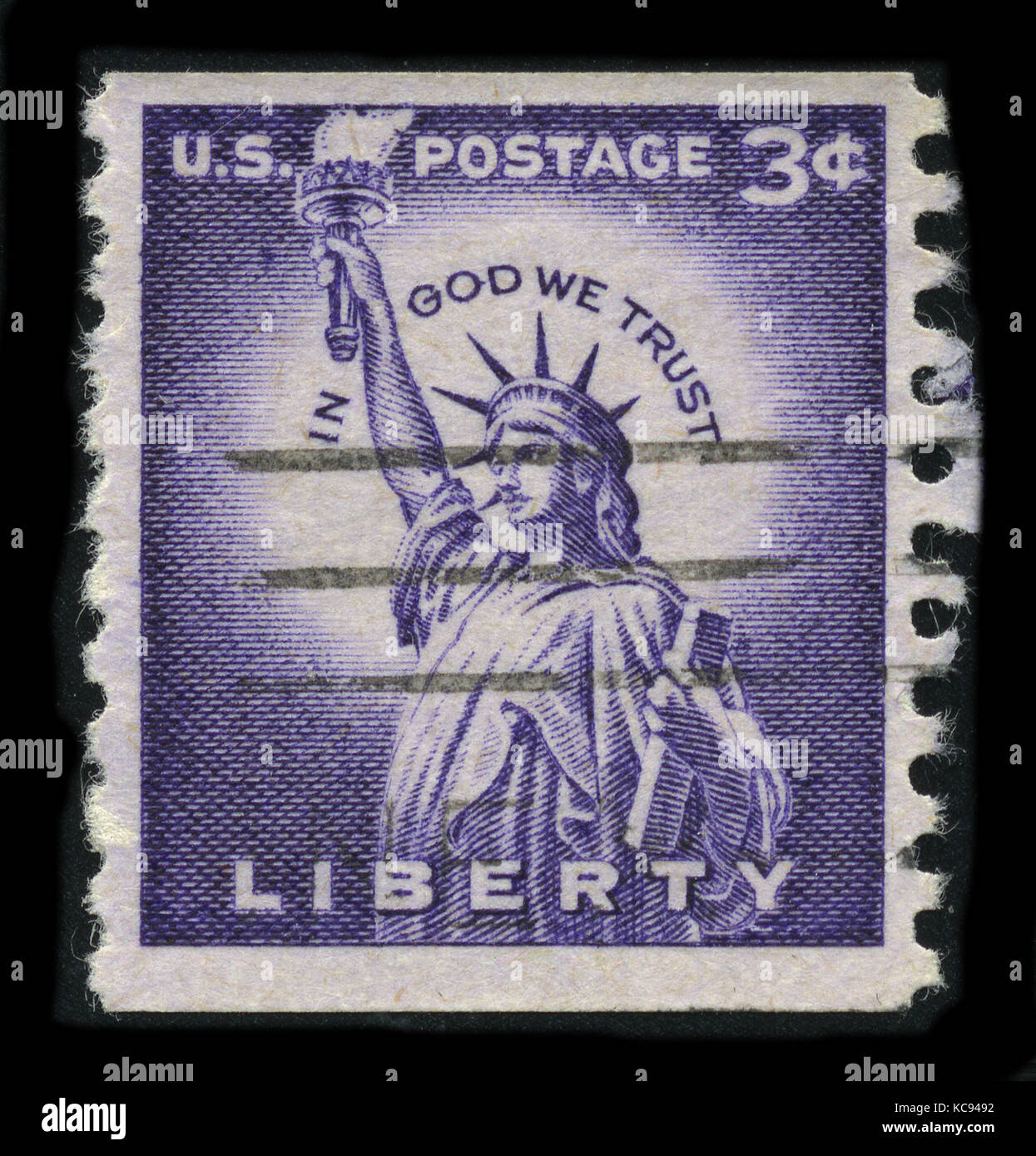 Stati Uniti - circa 1930: un timbro stampato negli Stati Uniti mostra immagine della dedicato alla libertà circa 1930. Foto Stock