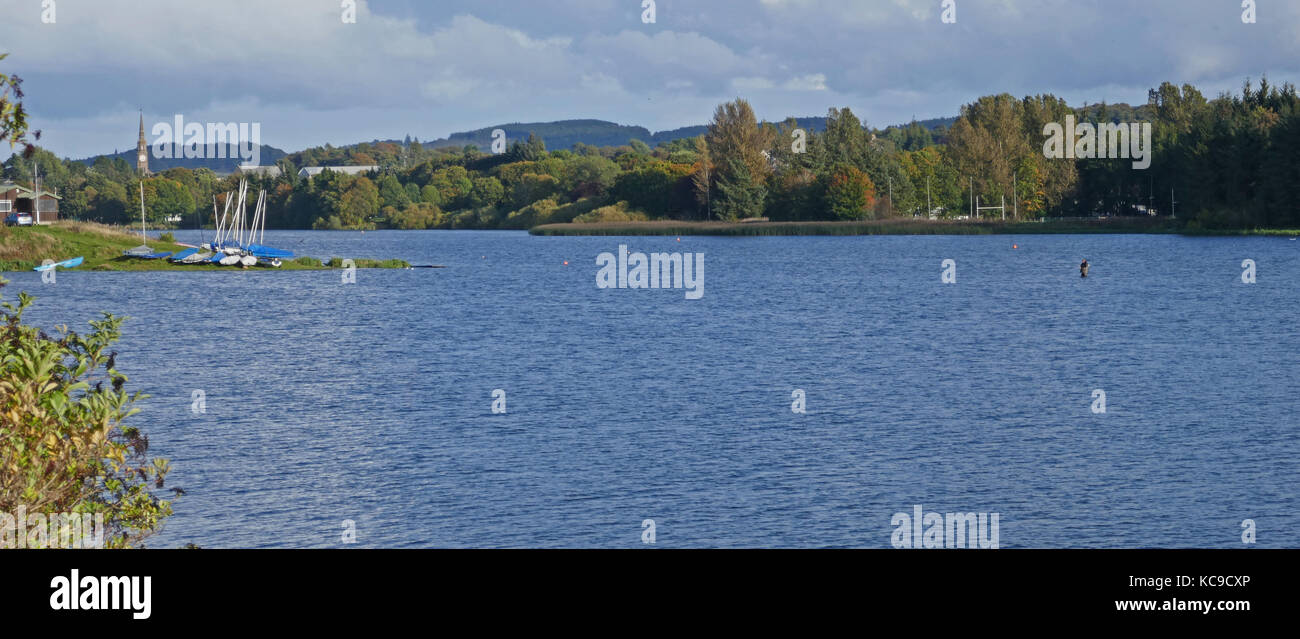 Forfar loch (cercando di fronte alla vela club), forfar country park, forfar, Angus , Scozia Foto Stock