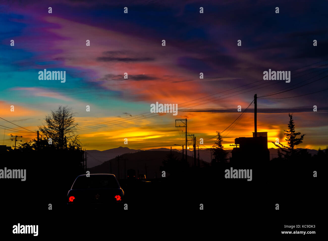 Colorato sunrise sky Foto Stock