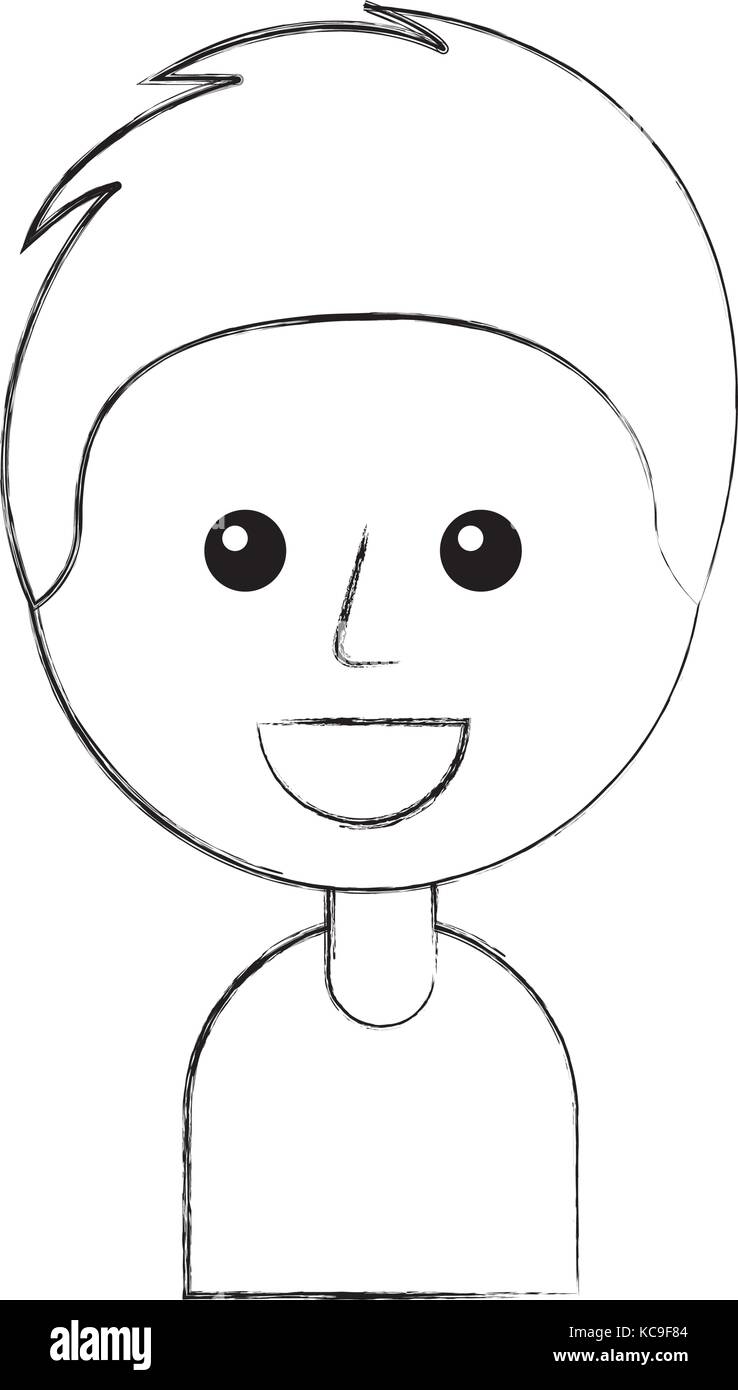 Ritratto di felice ragazzo sorridente cartoon Illustrazione Vettoriale