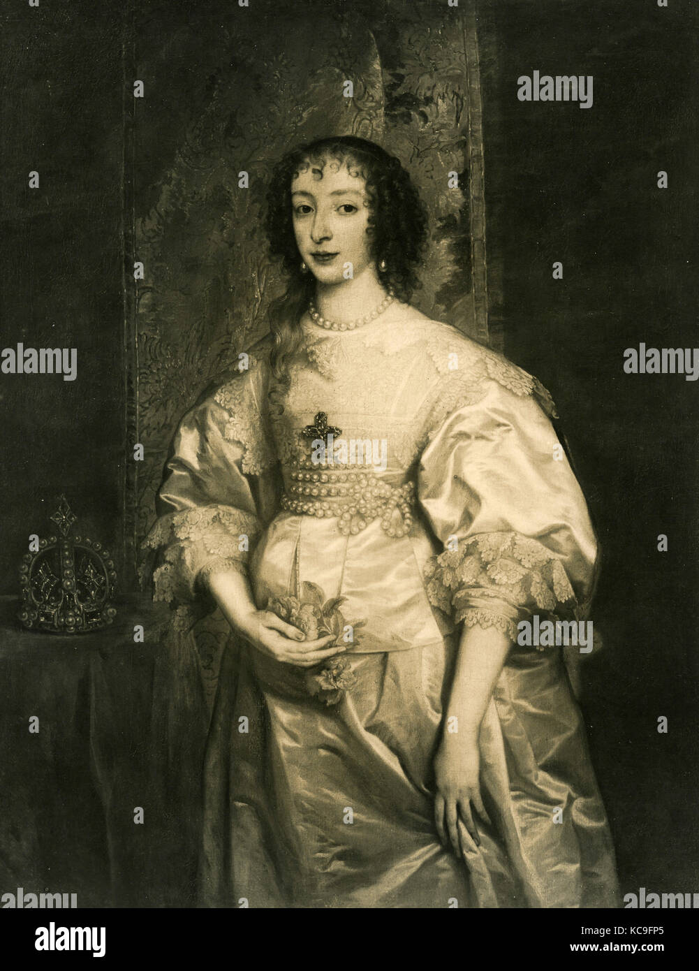 Ritratto di Henrietta di Inghilterra, regina di Francia, dipinto da Van Dyck Foto Stock