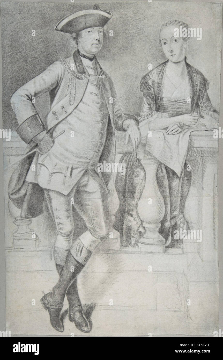 Studio per un ritratto di un funzionario e sua moglie, Arthur Devis, ca. 1756-58 Foto Stock