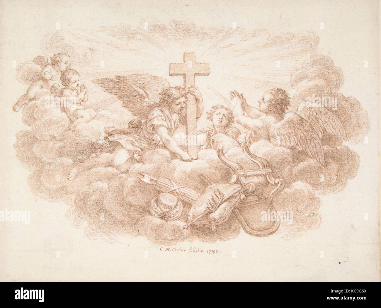La croce trionfante sul potere mondano, Charles Nicolas Cochin II, 1782 Foto Stock