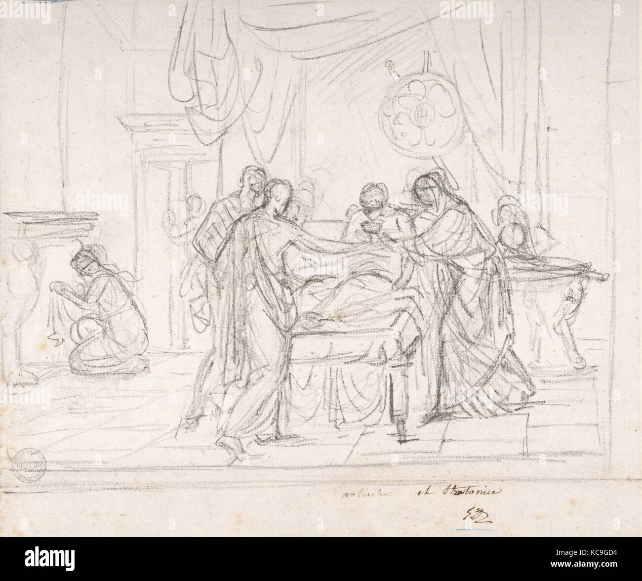 Una scena di storia antica: Cup ha offerto a un invalido, Jacques Louis David n.d Foto Stock