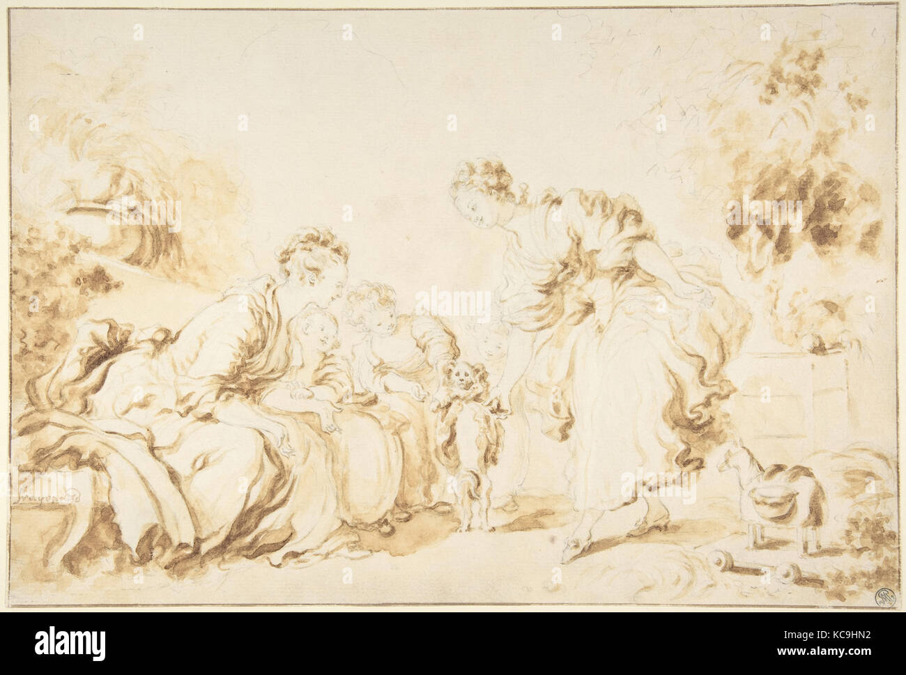 La formazione di un cane, dopo Jean Honoré Fragonard, n.d Foto Stock