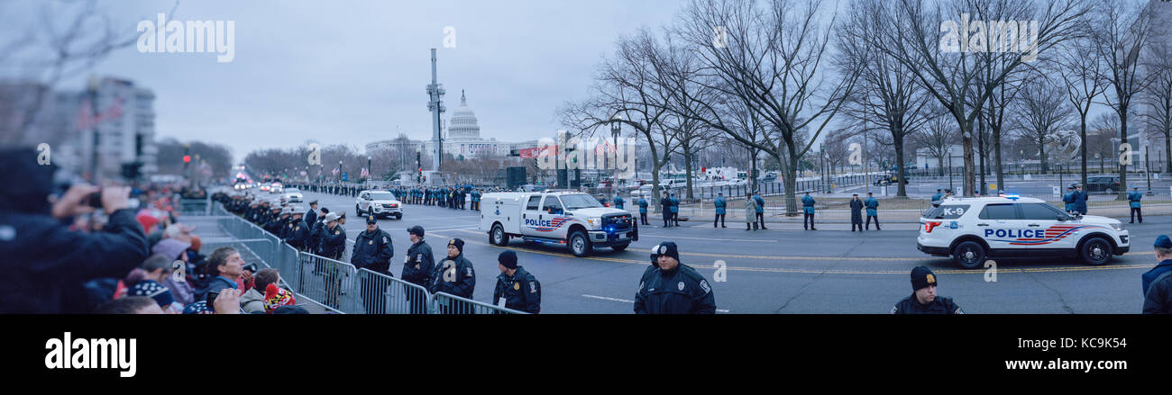 Inaugurazione di Donald Trump, 45°, Washington DC, 20 GENNAIO 2017. Foto Stock