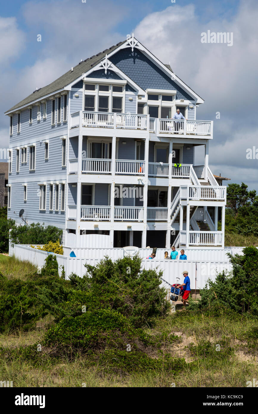 Avon, Outer Banks, North Carolina, Stati Uniti d'America. Casa sulla spiaggia. Foto Stock