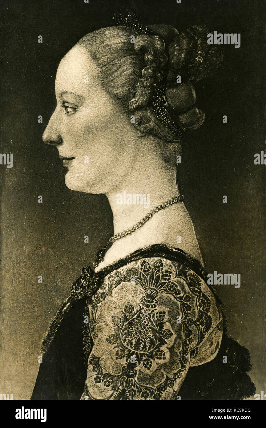 Ritratto di donna sconosciuta, pittura di Scuola toscana Foto Stock