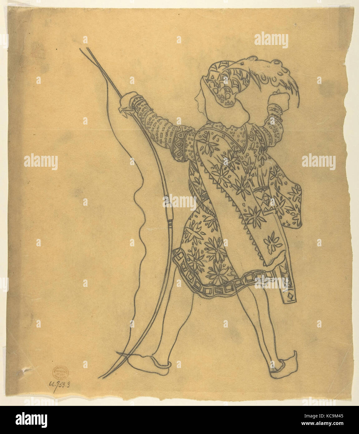 Tracciamento di un costume di balletto: San Sebastian, Léon Bakst, 1922 Foto Stock