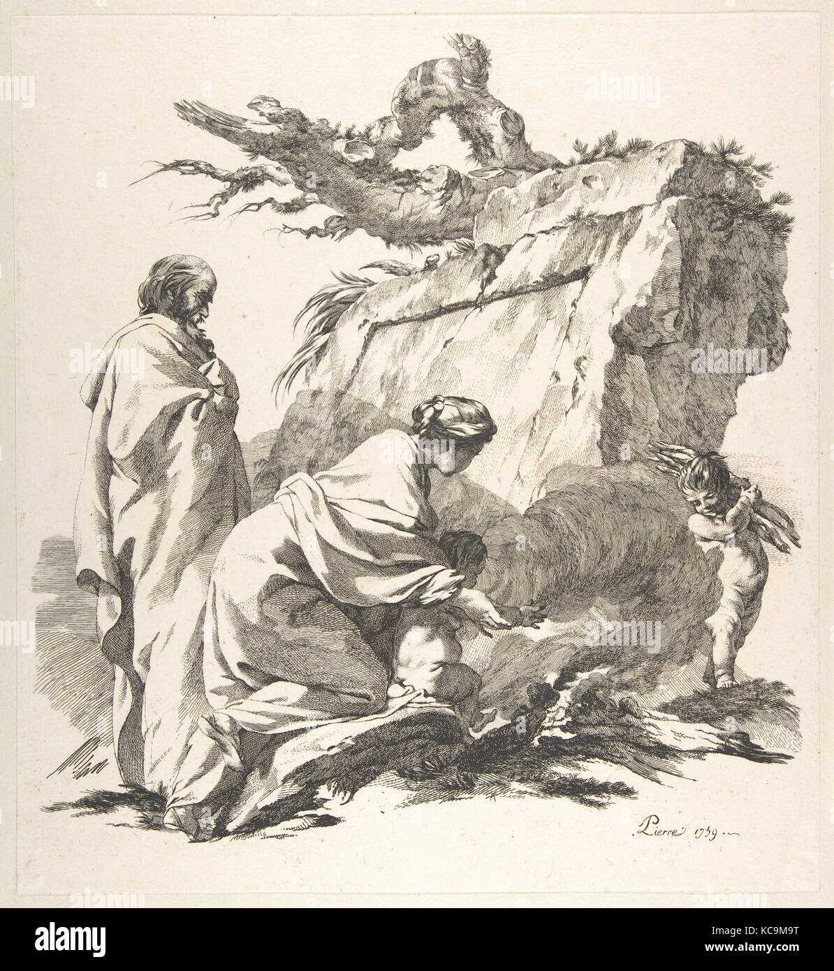 Fuga in Egitto, Jean-Baptiste Marie Pierre, 1759 Foto Stock