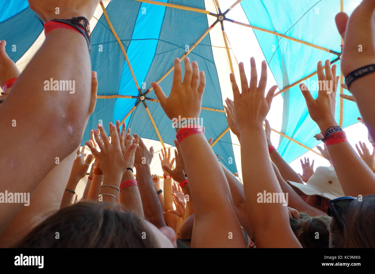 Laboratorio di canto al FATT 2017 Didgeridoo festival a Lagoa. Algarve, Portogallo Foto Stock