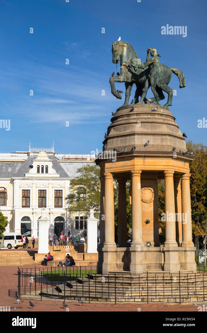 Delville legno memorial e iziko South African Museum, società del giardino, cape town, Western Cape, Sud Africa Foto Stock
