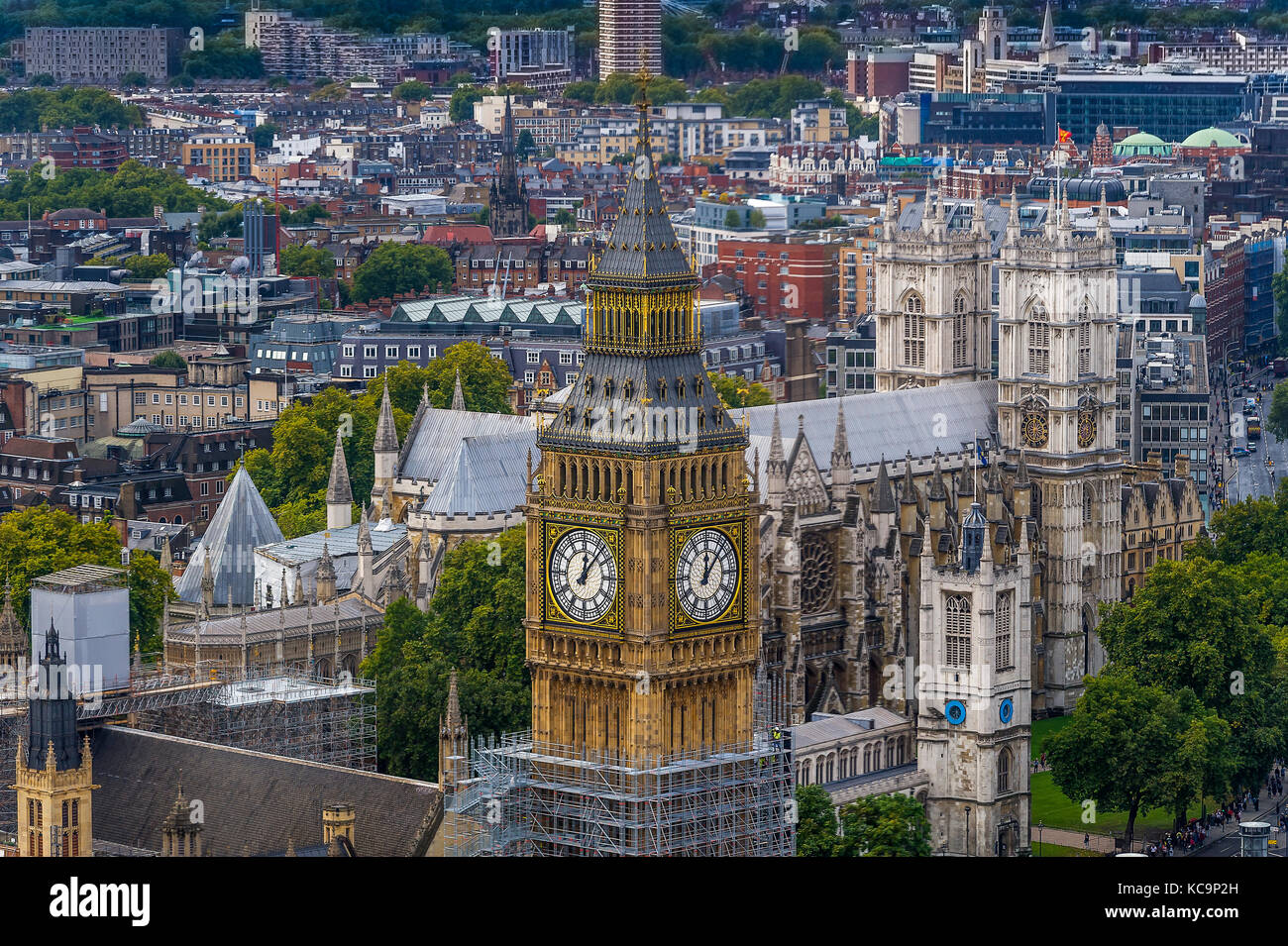 Panorama di londra dal London Eye Foto Stock