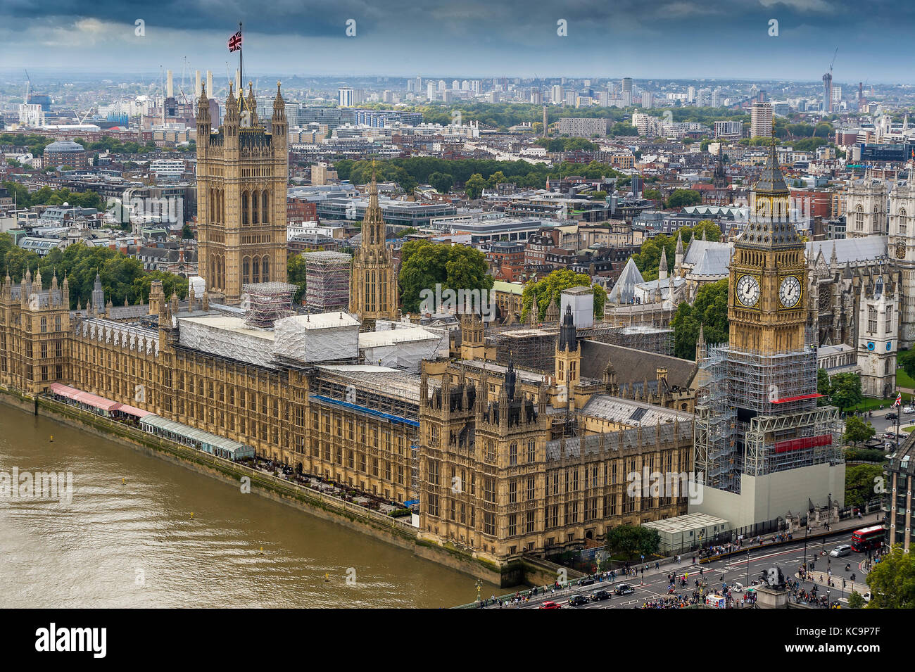 Panorama di londra dal London Eye Foto Stock