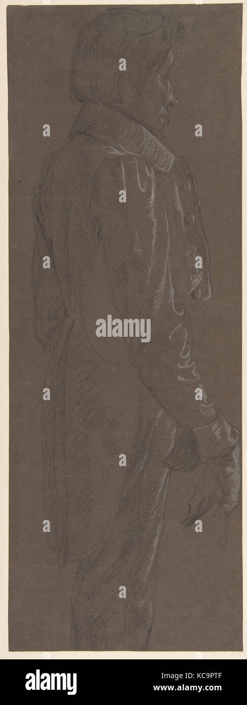 Gentleman permanente, tre quarti di lunghezza profilo rivolto verso destra, attribuito a Anne Louis Girodet-Trioson, n.d Foto Stock