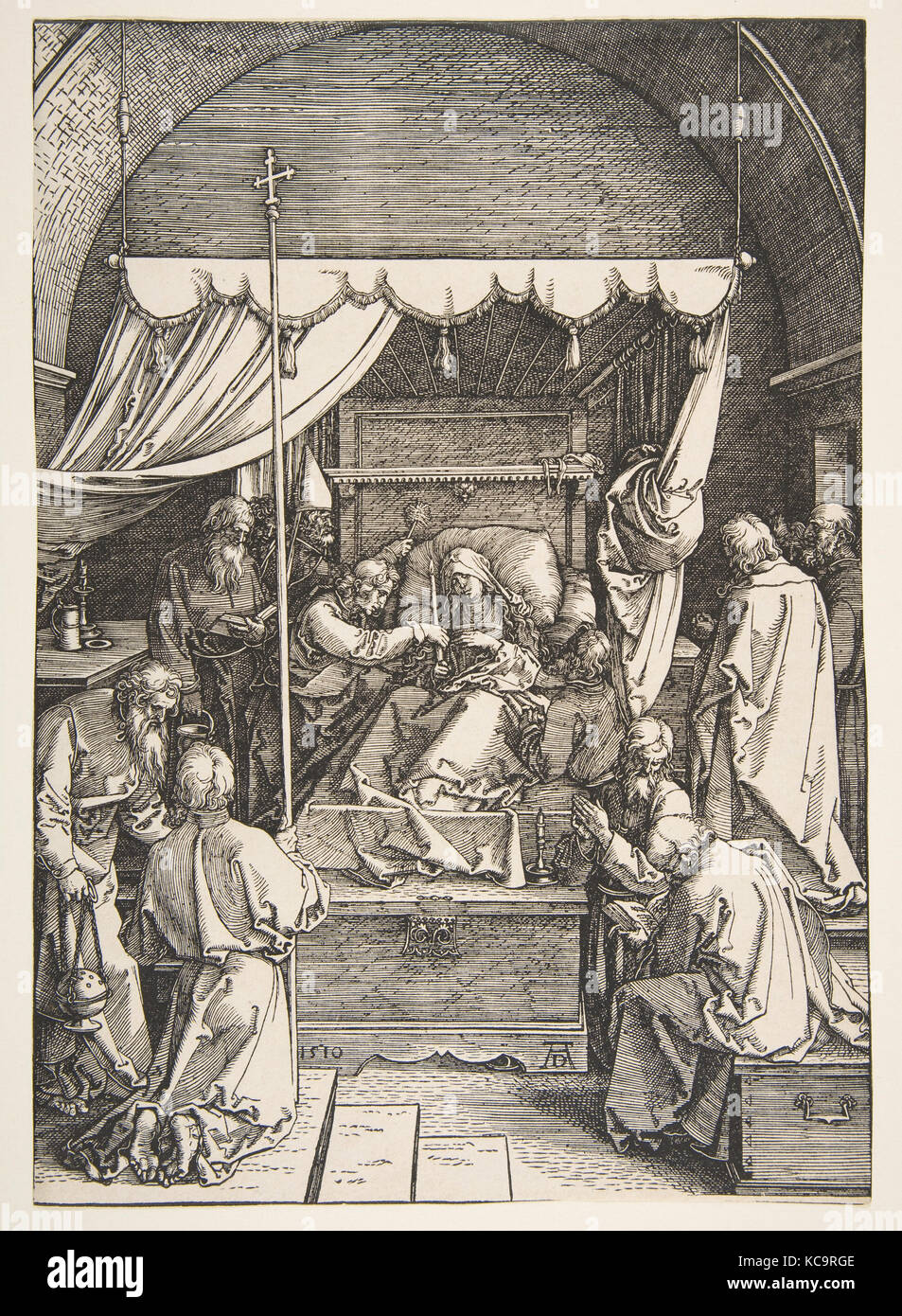 La morte della Vergine, dalla vita della Vergine, Albrecht Dürer, 1510 Foto Stock