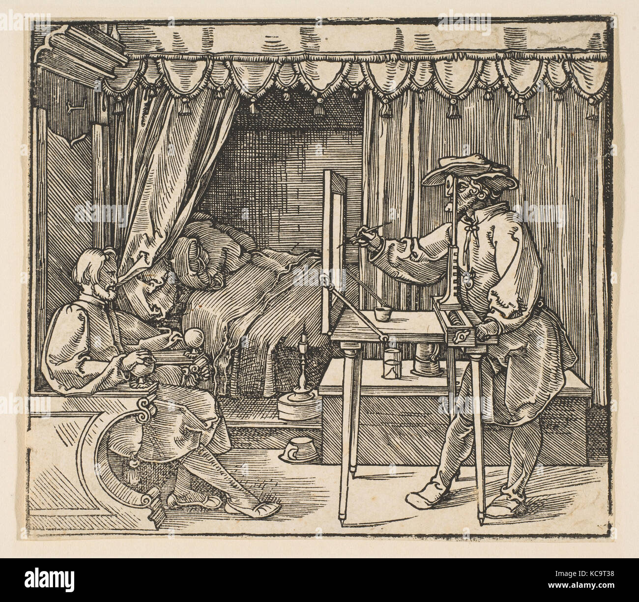 Artista il disegno di un ritratto di un uomo, Albrecht Dürer, n.d Foto Stock