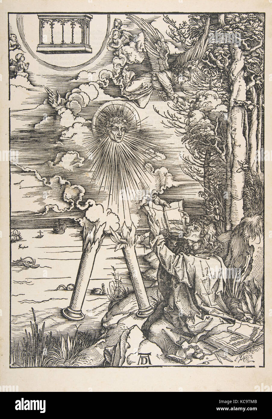 Saint John divorando il libro dell Apocalisse, Albrecht Dürer, n.d Foto Stock