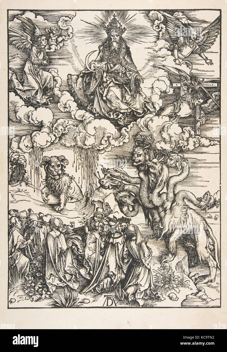 La bestia con due corna simili a quelle di un agnello, dall'Apocalisse, Albrecht Dürer, n.d Foto Stock