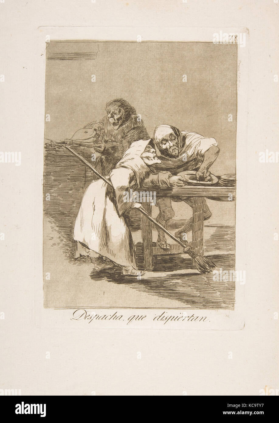 Piastra 78 dall' Los Caprichos': Essere rapido, essi sono il risveglio (Despacha, que dispiértan.), Goya, 1799 Foto Stock