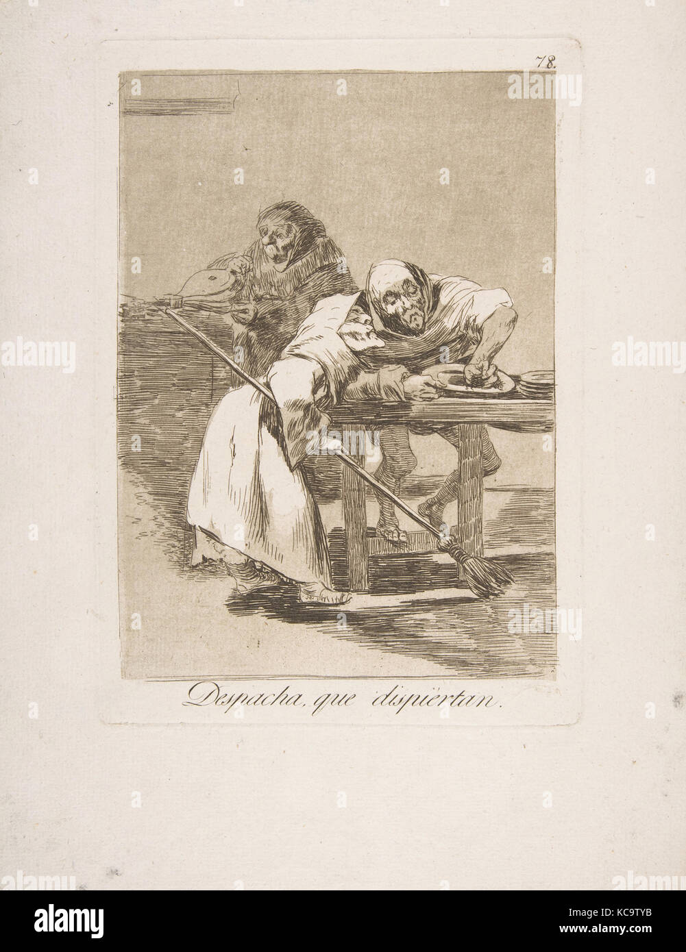 Piastra 78 da 'Los Caprichos': Essere rapido, essi sono il risveglio (Despacha, que dispiertan.), Goya, 1799 Foto Stock