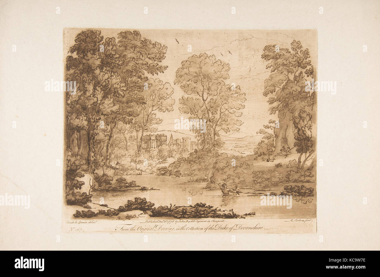 Paesaggio con Amore e Psiche, Richard Earlom, 1776 Foto Stock