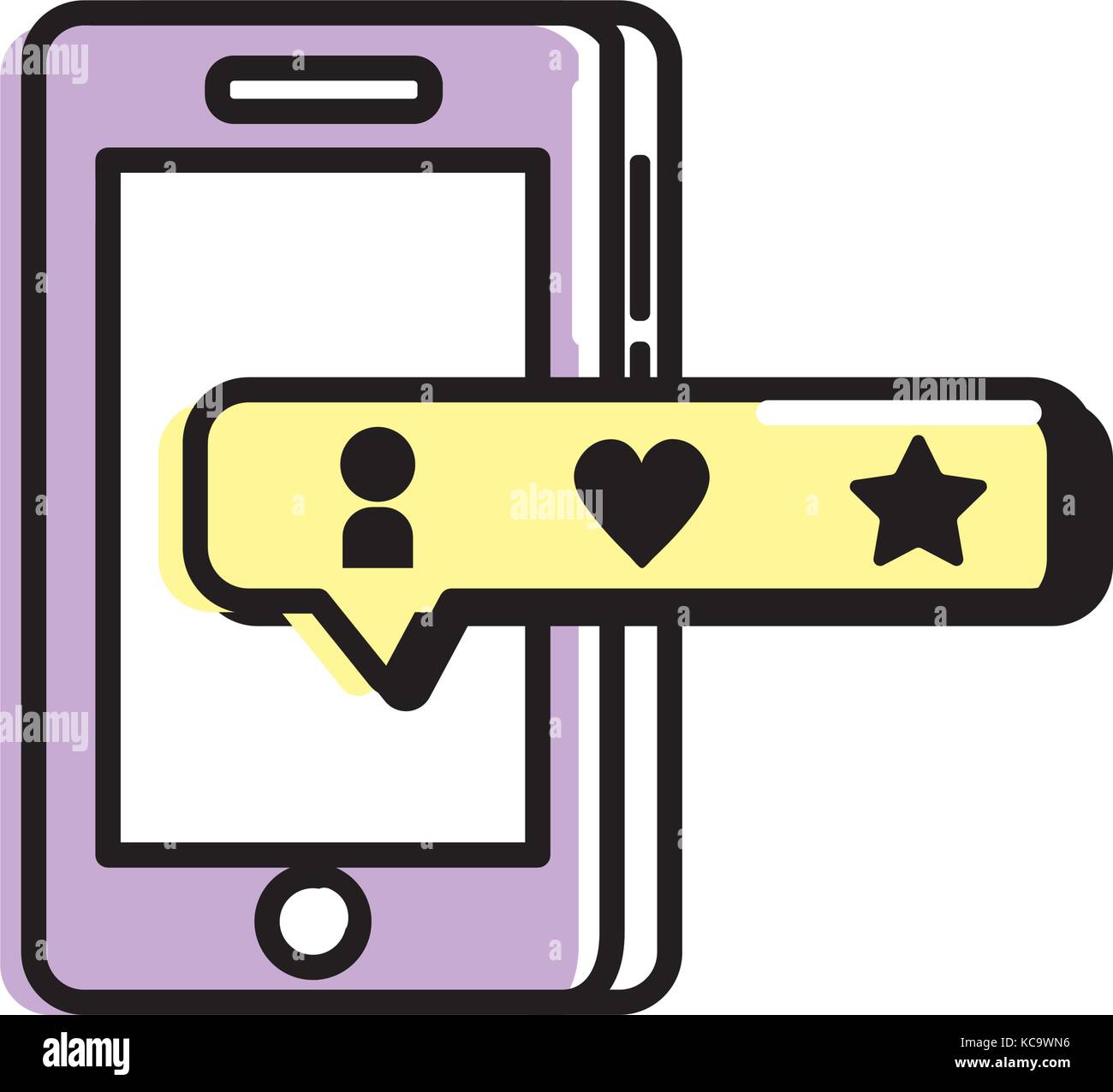 La tecnologia dello smartphone con bolla di chat Illustrazione Vettoriale