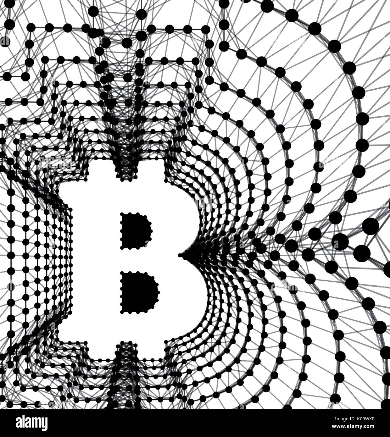 Bitcoin - Modulo elettronico di denaro e innovativa rete di pagamento Illustrazione Vettoriale