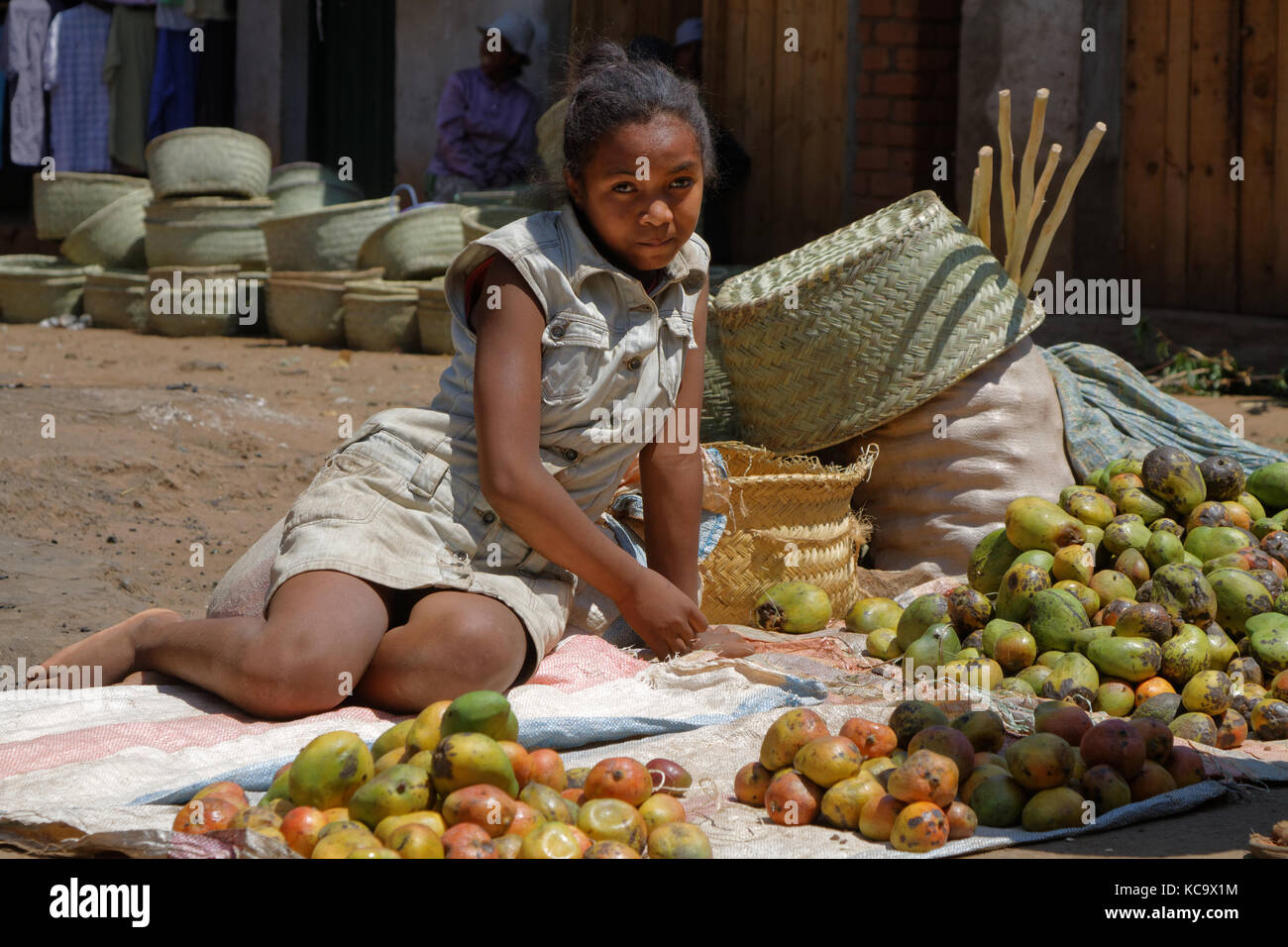 BETAFO, MADAGASCAR, 17 novembre 2015 : al mercato. Le risaie irrigate della zona sono emblematiche degli altopiani malgascio e sono nomina Foto Stock