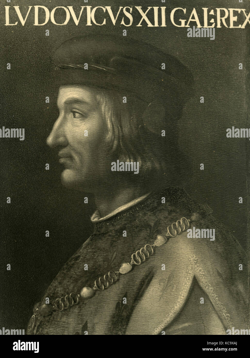 Ritratto di Luigi XII re di Francia, dipinto da sconosciuto Foto Stock
