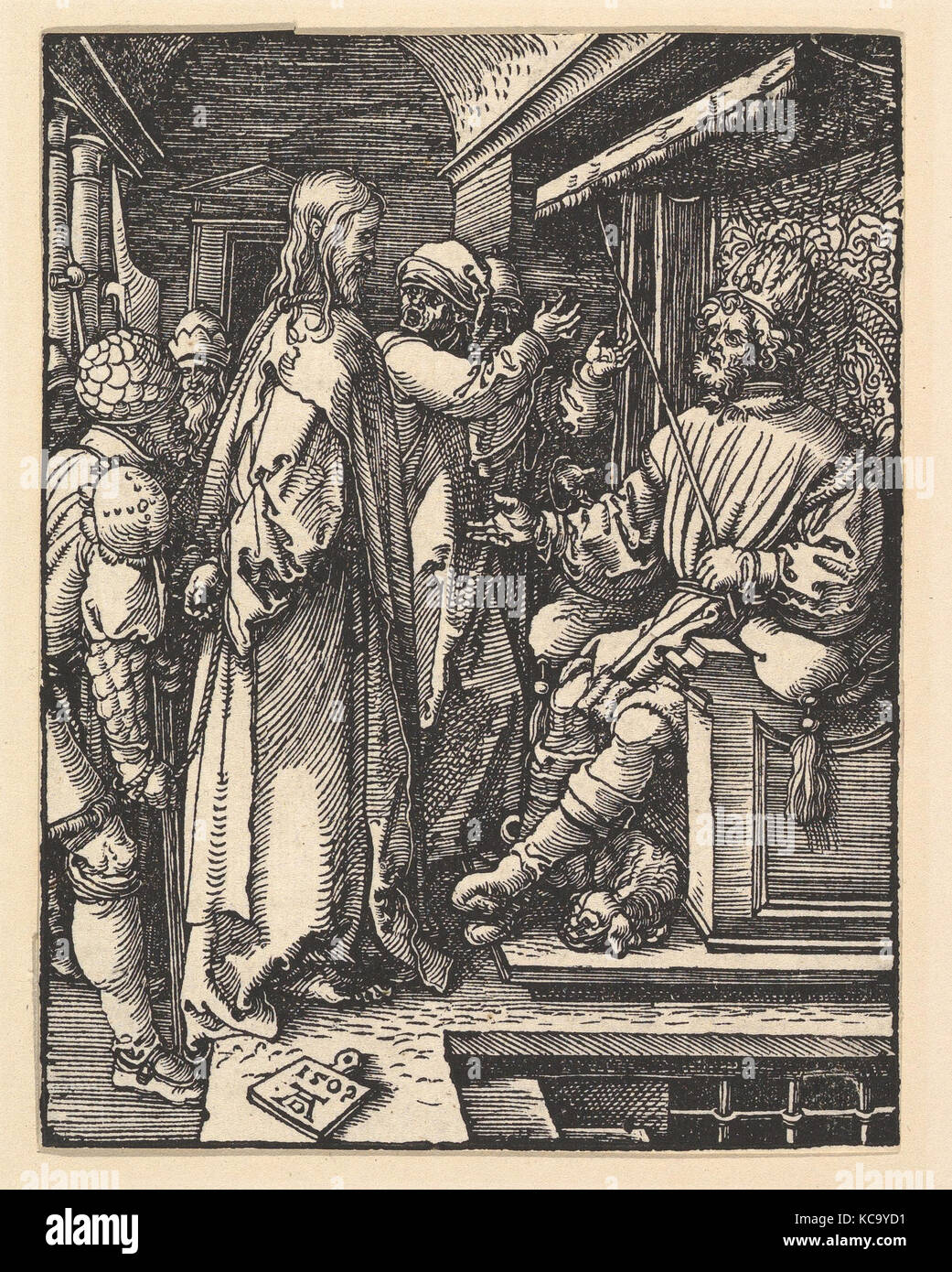 Cristo prima di Erode, dal piccolo passione, Albrecht Dürer, 1509 Foto Stock