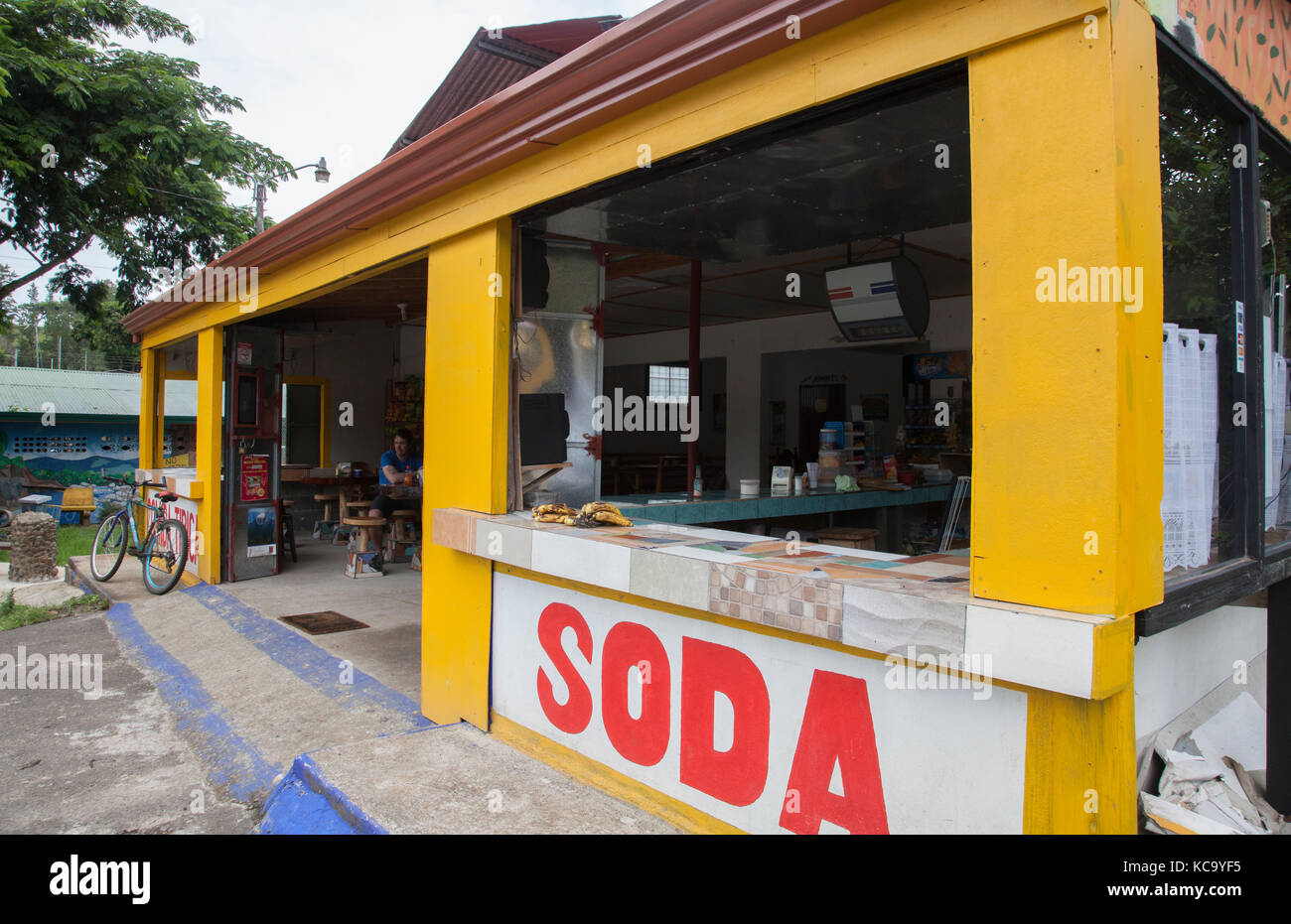 Comida Tipica presso un negozio di Soda mercato in Costa Rica Foto Stock