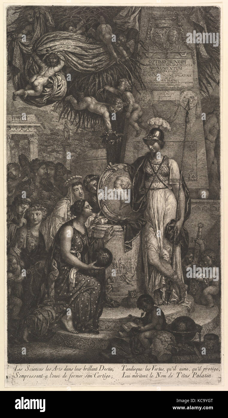 Le arti e le scienze per onorare il loro protettore Charles-Theodore, Conte Palatino, Giuseppe Fratrel, XVIII secolo Foto Stock