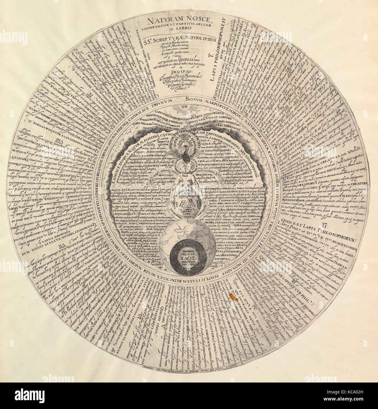 La pietra filosofale da Heinrich Khunrath, Amphiteatrum sapientiae aeternae, attribuito a Peter van der Doort, n.d Foto Stock